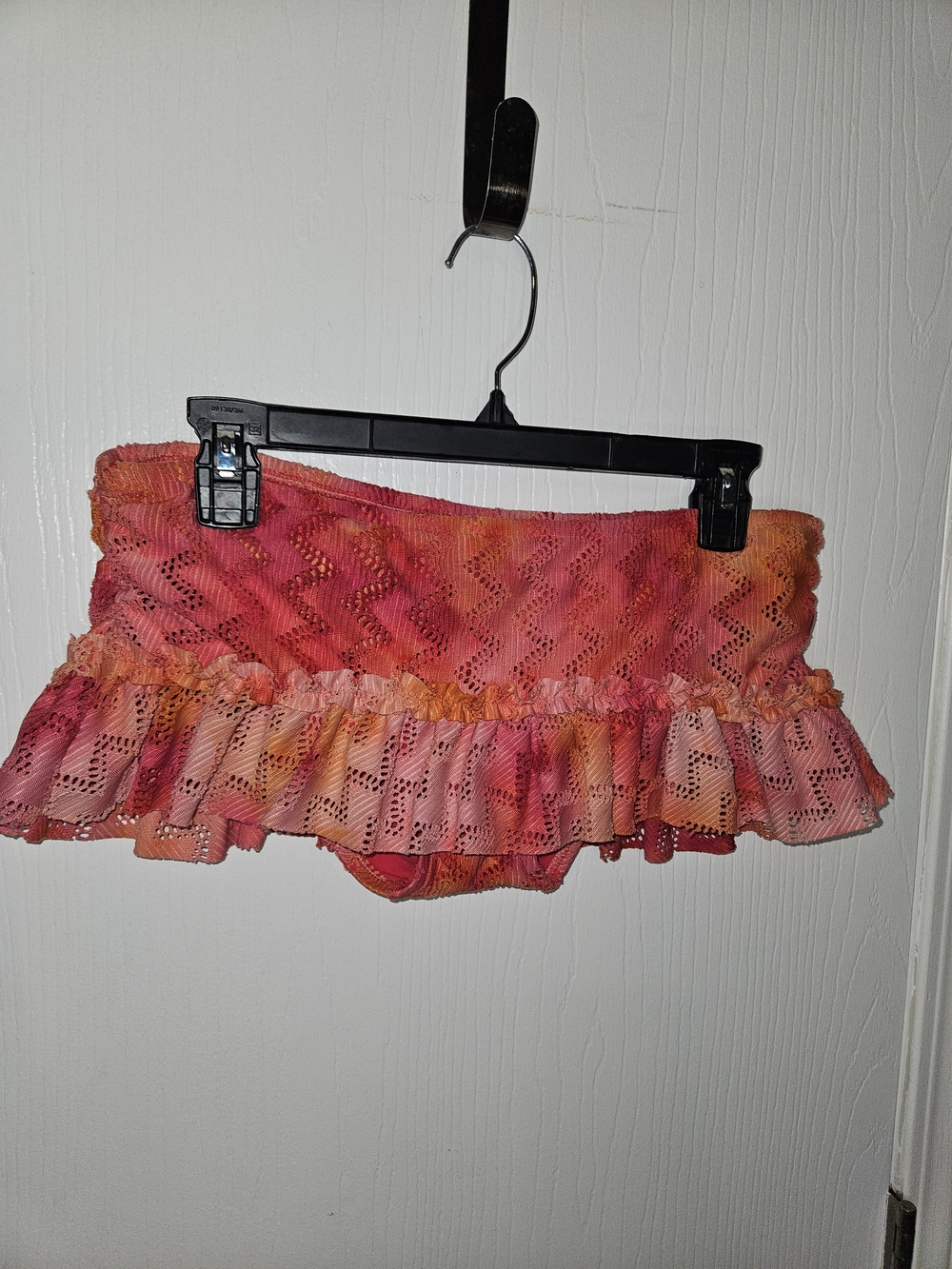 Lucky Brand Pink and Orange Ruffle Bikini Bottom